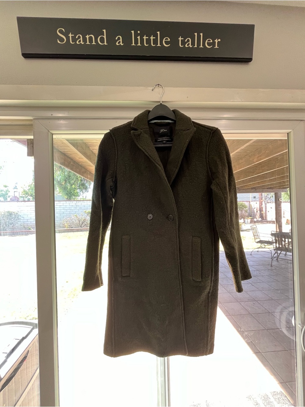 J. Crew Olive Green Boiled Wool Coat